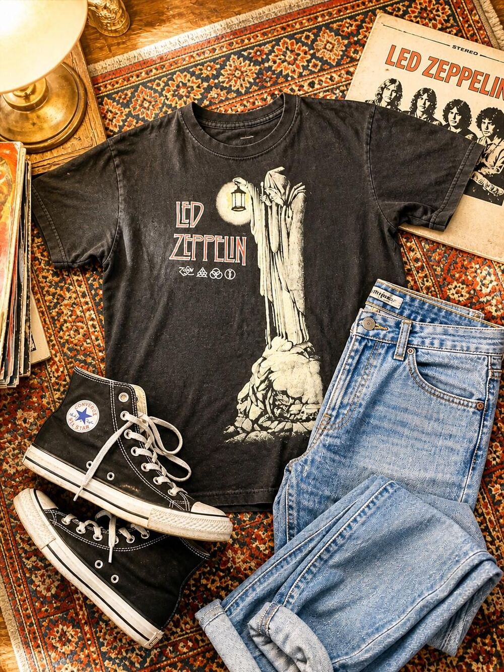 Led Zeppelin “The Hermit” Zoso Black Graphic Concert T-Shirt | Classic Rock Band
